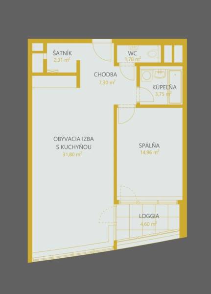 Sale One bedroom apartment, One bedroom apartment, Bajkalská, Bratisla