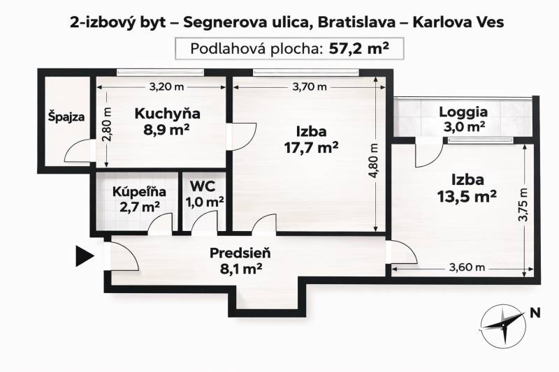 Rent One bedroom apartment, One bedroom apartment, Segnerova, Bratisla