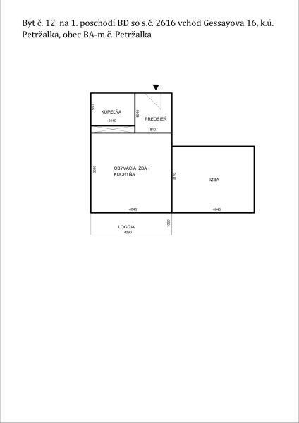 Sale One bedroom apartment, One bedroom apartment, Gessayova, Bratisla